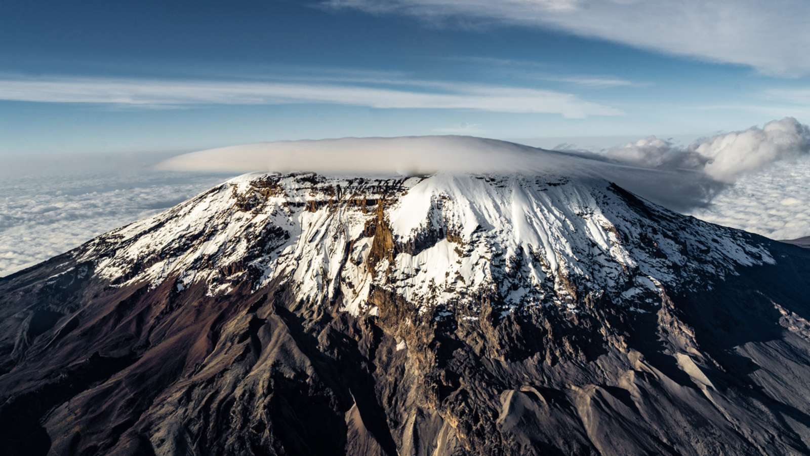Kilimanjaro,Mountain,Aerial,View,During,Scenic,Flight